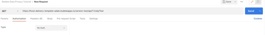Postman Get Call for this test